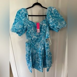 NWT: Lilly Pulitzer Dress- Puffy Sleeves w/ Cut Out Design